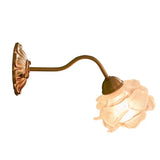 Vintage Copper Flower Petal Glass Wall Lamp