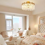 Decorative pattern glass round chandelier