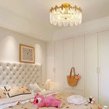 Decorative pattern glass round chandelier