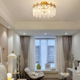 Decorative pattern glass round chandelier