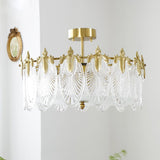 Decorative pattern glass round chandelier
