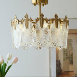 Decorative pattern glass round chandelier