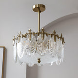 Decorative pattern glass round chandelier