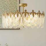 Decorative pattern glass round chandelier