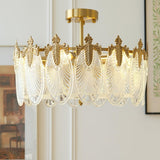 Decorative pattern glass round chandelier