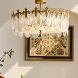 Decorative pattern glass round chandelier