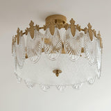 Decorative pattern glass round chandelier