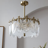 Decorative pattern glass round chandelier