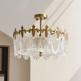 Decorative pattern glass round chandelier