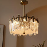 Decorative pattern glass round chandelier