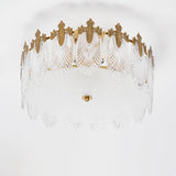 Decorative pattern glass round chandelier