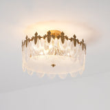 Decorative pattern glass round chandelier