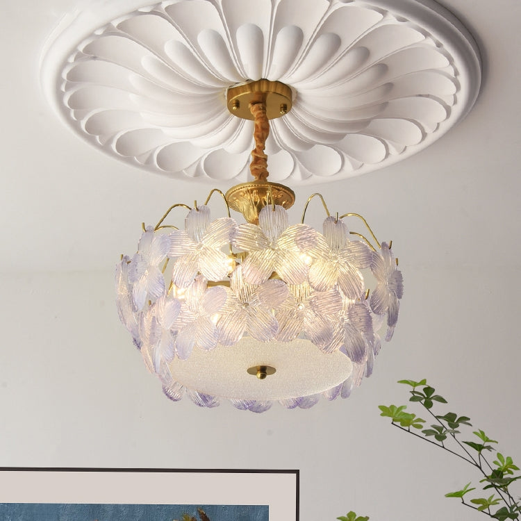 Vintage stained cheapest glass chandelier ceiling lights