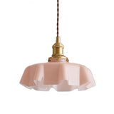 Retro Glass Flower Cream Hanging Lamp