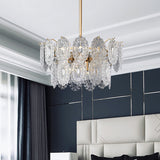 5/7 Heads Embossed Crystal Panels Chandelier