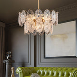 5/7 Heads Embossed Crystal Panels Chandelier