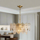 5/7 Heads Embossed Crystal Panels Chandelier