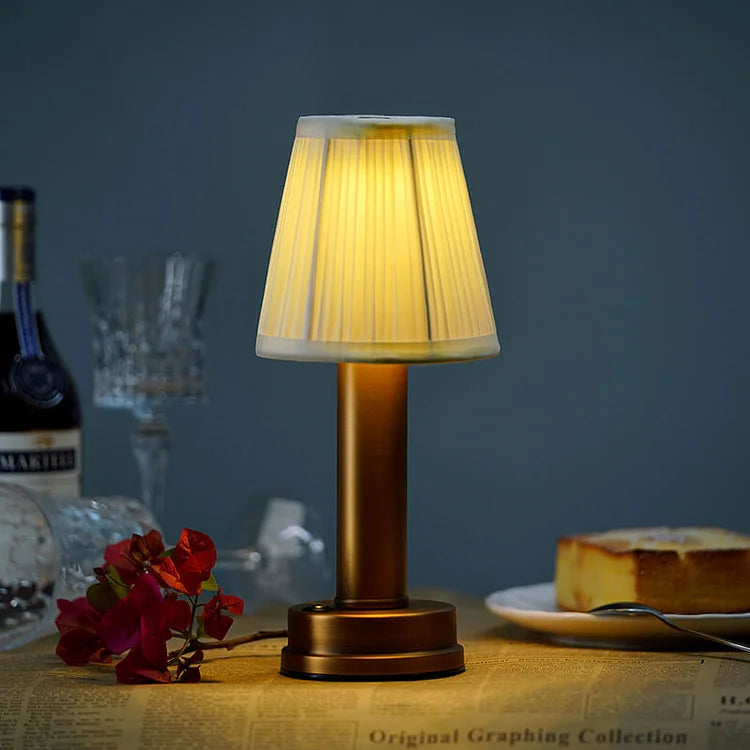 LED Cordless Silk Metal Table Lamp