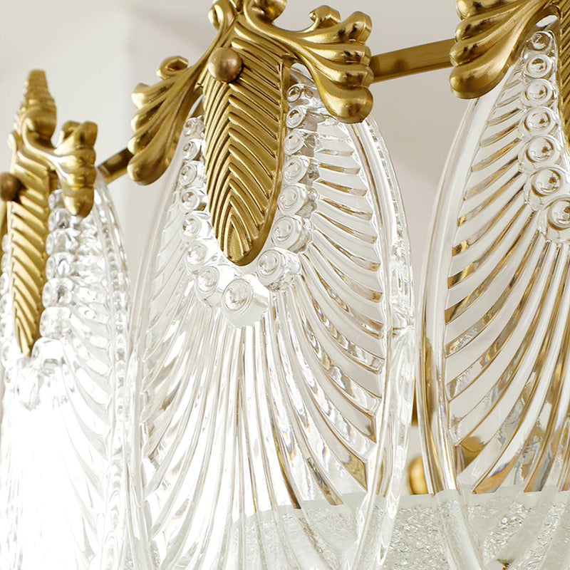 Decorative pattern glass round chandelier