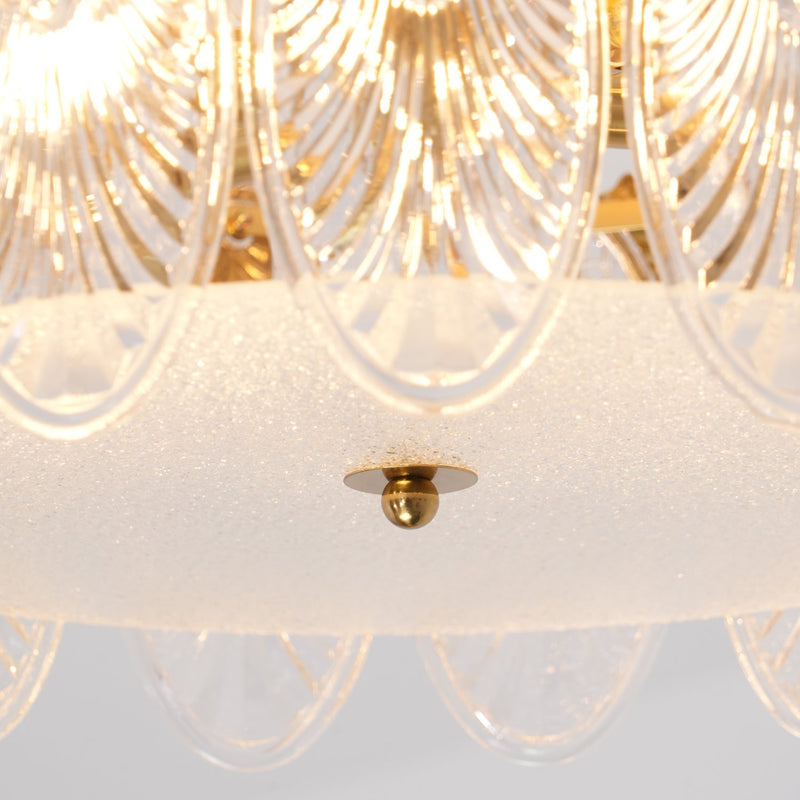 Decorative pattern glass round chandelier