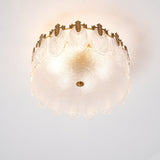 Decorative pattern glass round chandelier