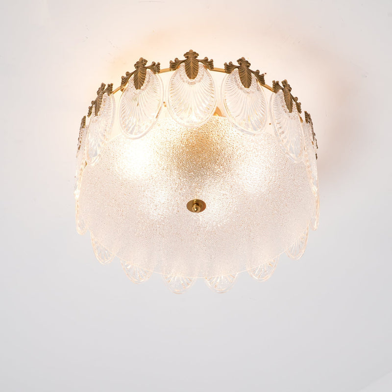 Decorative pattern glass round chandelier