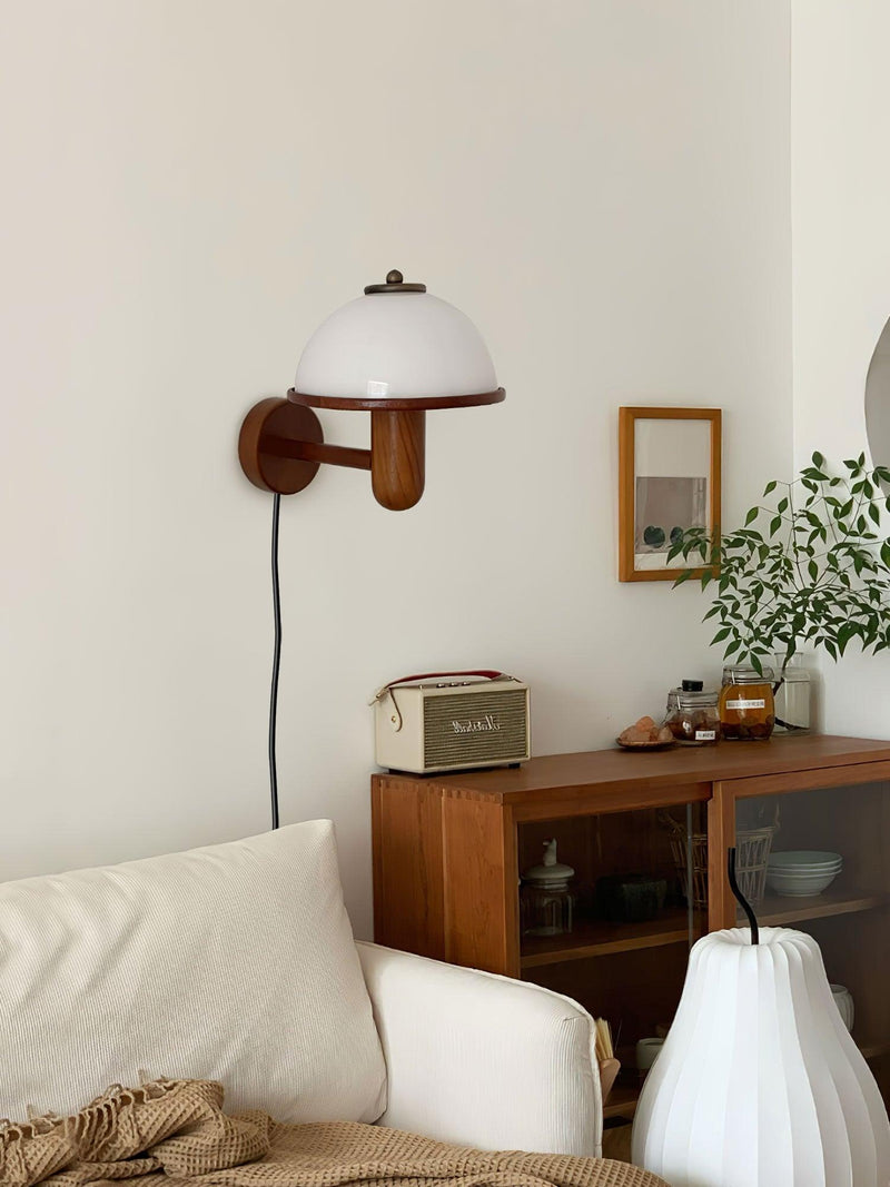 Mushroom Wood Wall Light