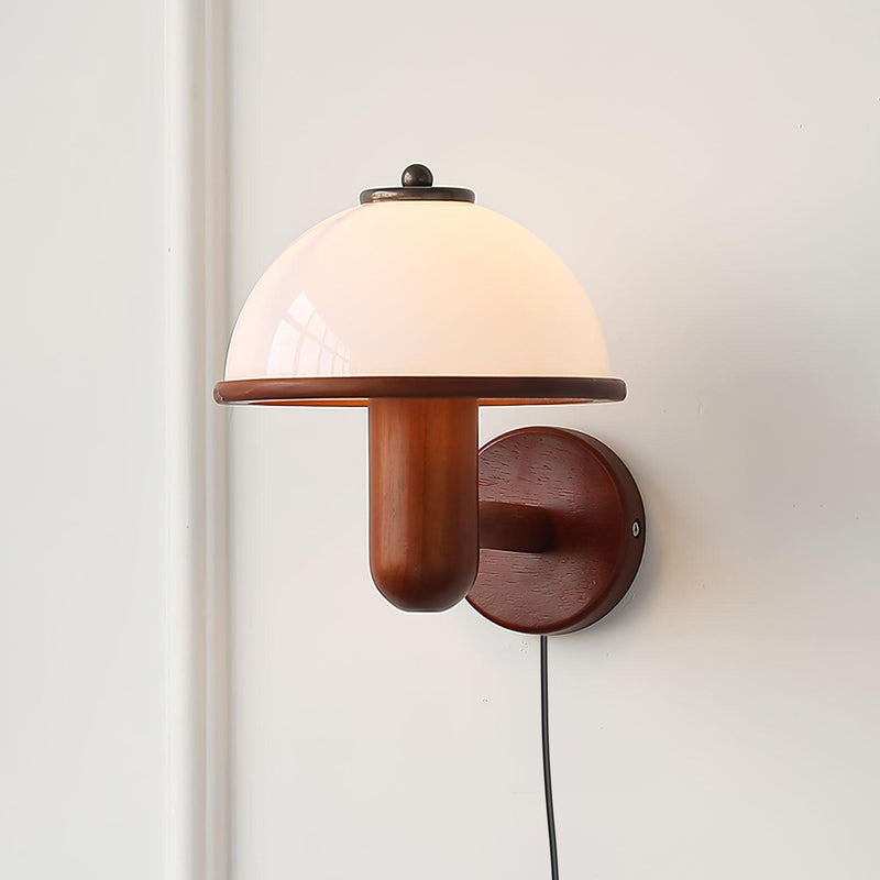 Mushroom Wood Wall Light