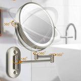 Chrome silver Rechargeable LED magnifying mirror for make-up and bathroom