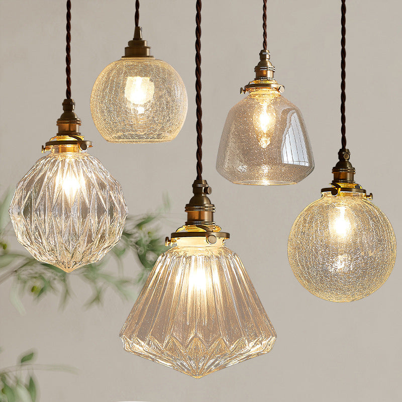 Crystal glass pendant light