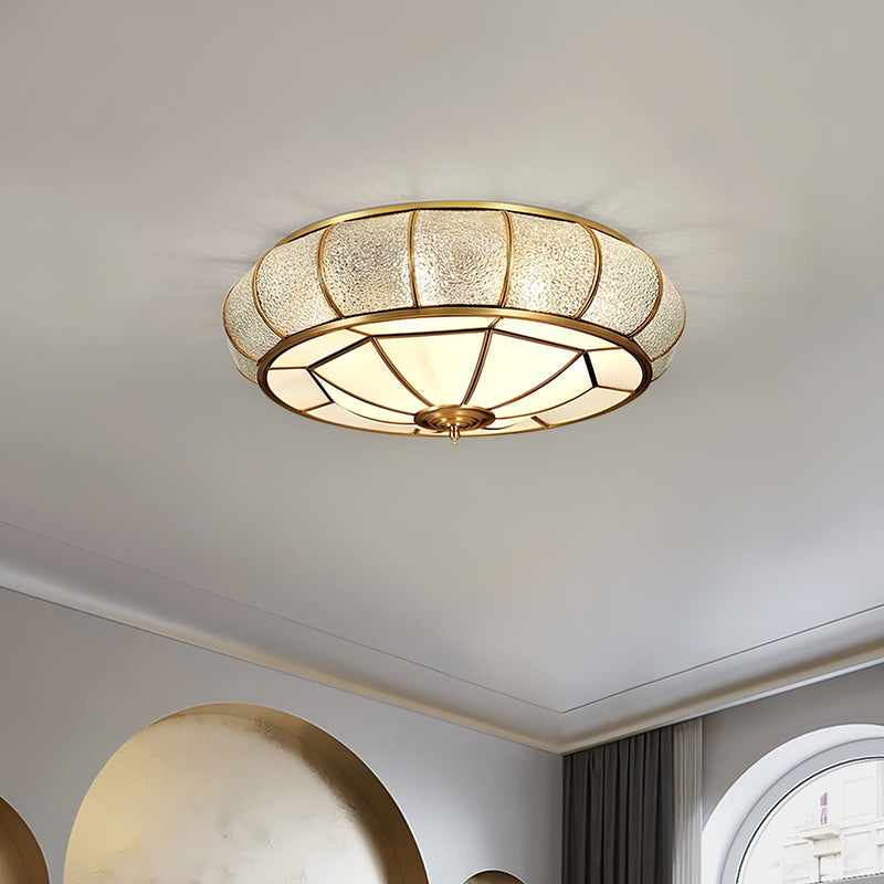 Round Textured Glass Ceiling Light