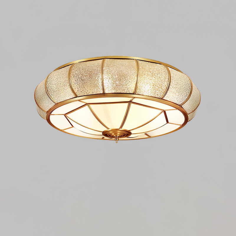 Round Textured Glass Ceiling Light