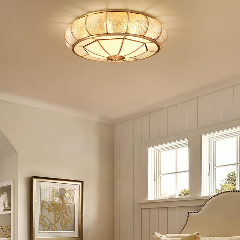 Round Textured Glass Ceiling Light