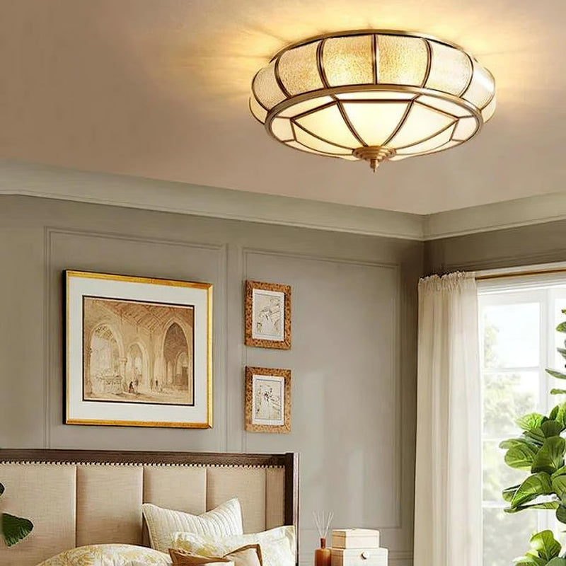 Round Textured Glass Ceiling Light