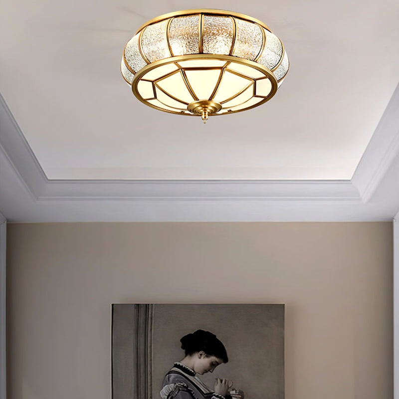 Round Textured Glass Ceiling Light