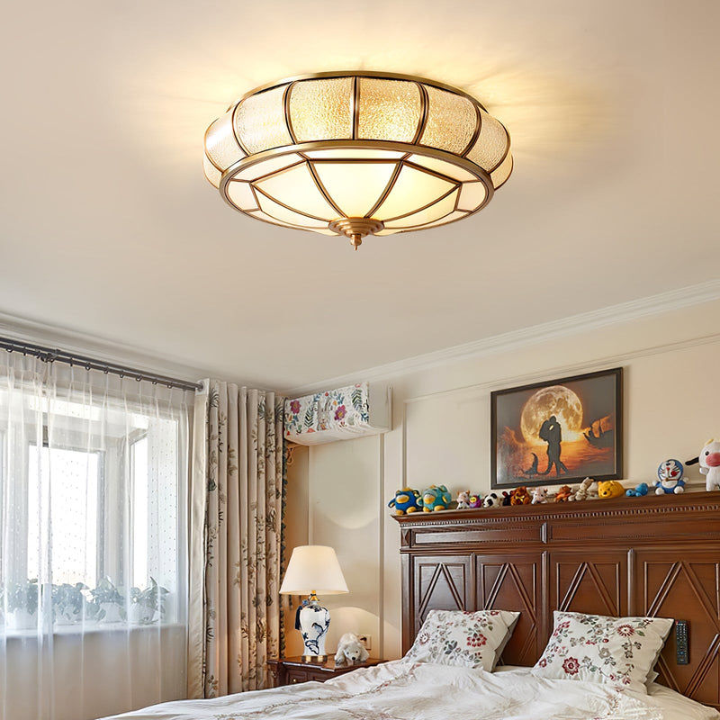 Round Textured Glass Ceiling Light