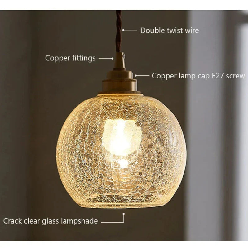 Crystal glass pendant light