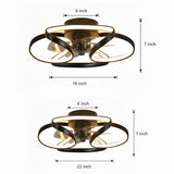 Flower LED Modern Flush Mount Ceiling Fan Lights with Remote Control