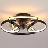 Flower LED Modern Flush Mount Ceiling Fan Lights with Remote Control