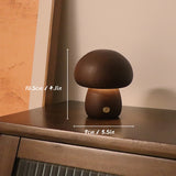 Rechargeable Wooden Mushrooms Table Lamp