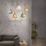 Japanese Retro Glass Flower Pendant Light