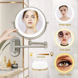 Gold rechargeable LED magnifying mirror for make-up and bathroomGold rechargeable LED magnifying mirror for make-up and bathroom