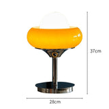 Vintage Bauhaus glass yellow table lamp