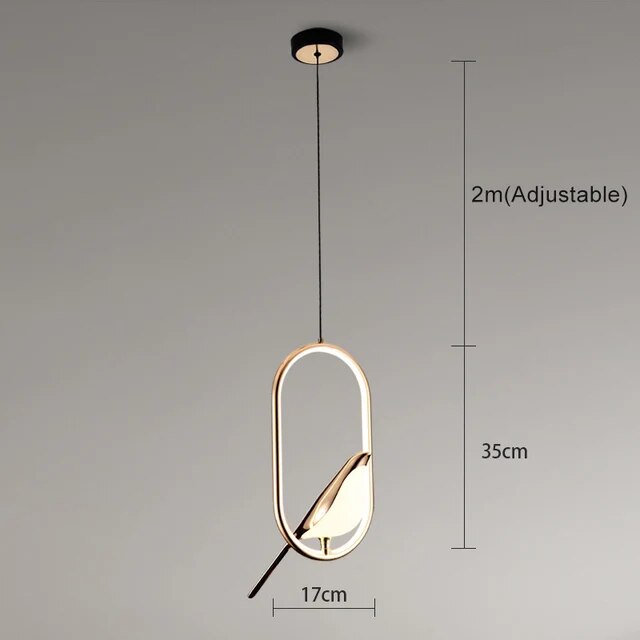 MrBird™ - Luxury pendant light with golden bird
